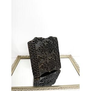 Vintage Textile Printing Block Bunta Hand Carved Wood Barnares India 20th c.
